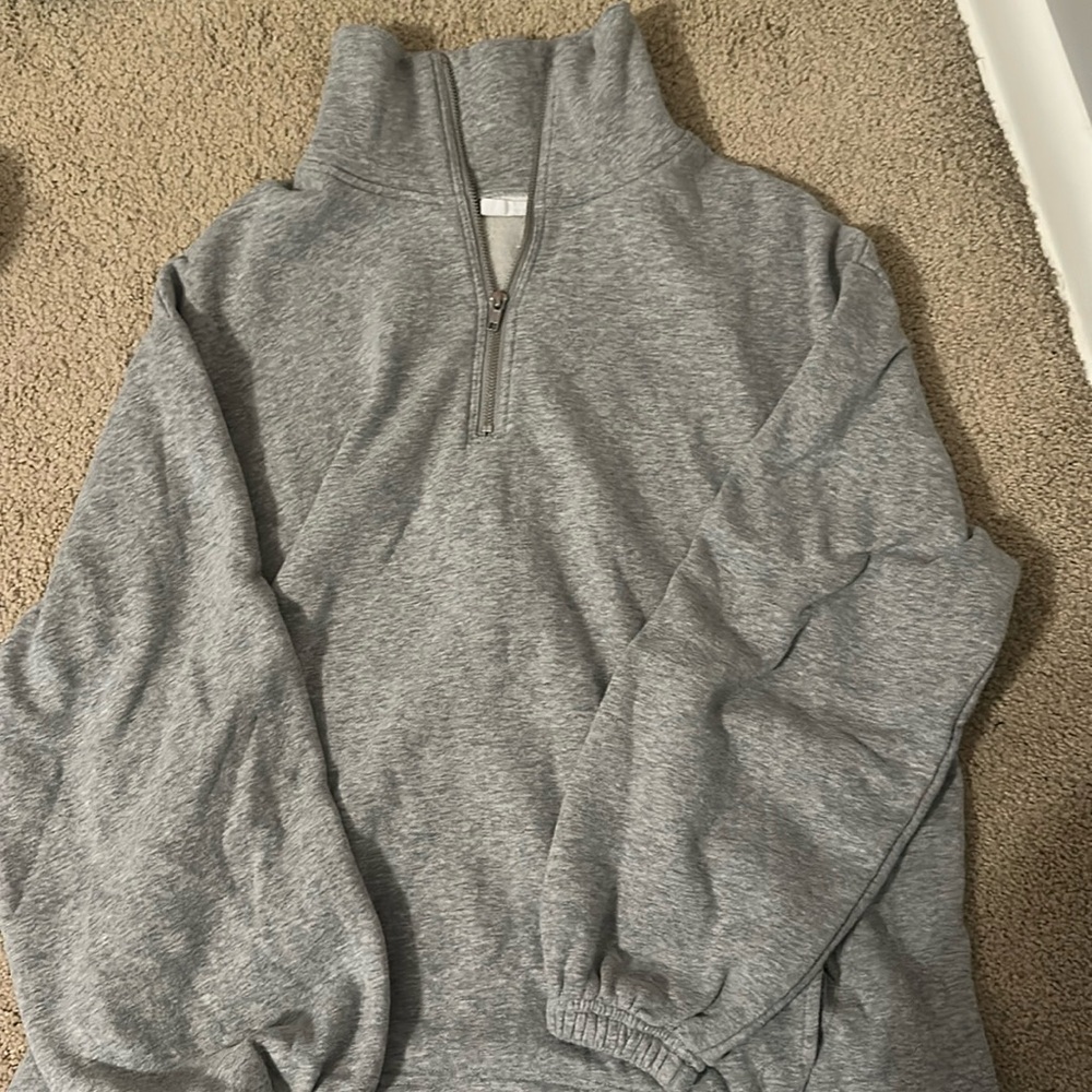 Urban Outfitters Gray Zip Up Jacket with Standing Collar